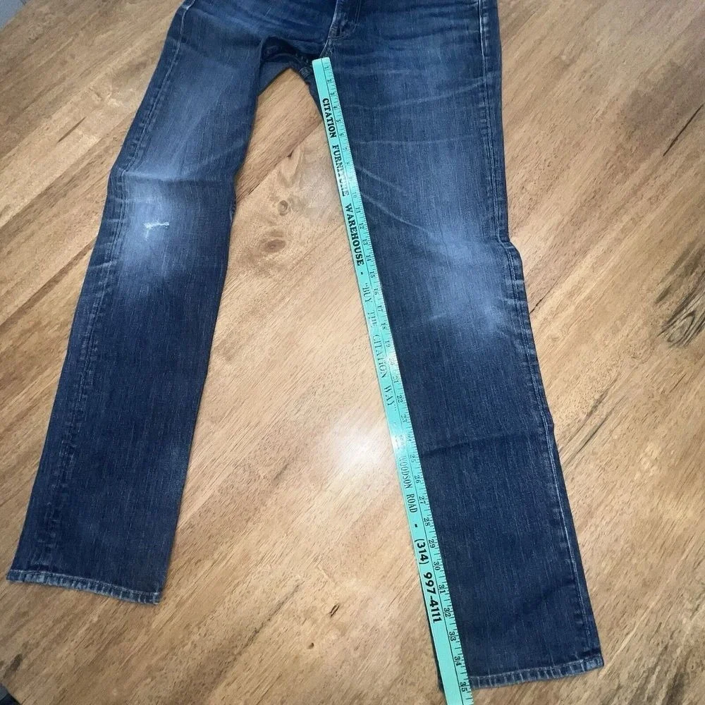 Bonobos Denim Men's Straight Leg Jeans - Size 34x36 Distressed Dark Wash